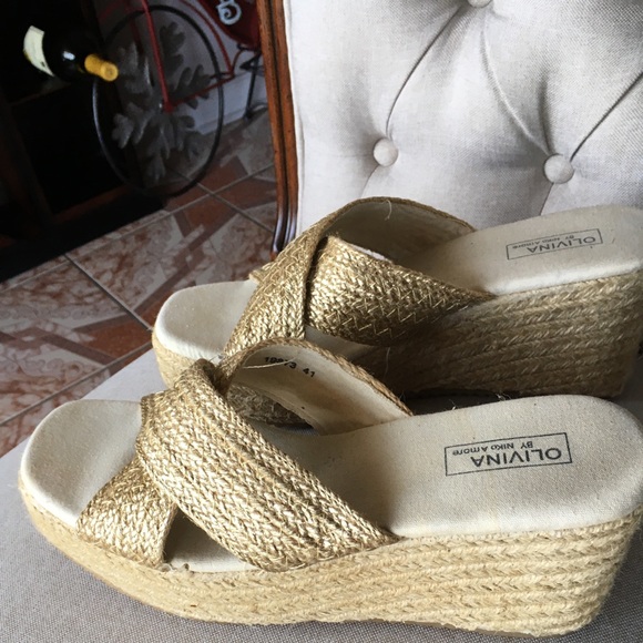Olivia by Nicole Amore Size 9 espadrille Wedges - Picture 4 of 12